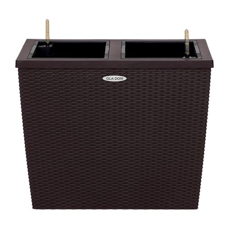 Кашпо декоративное Элластик-Пласт Rattan 655х328х560 мм с автополивом 28 л коричневое