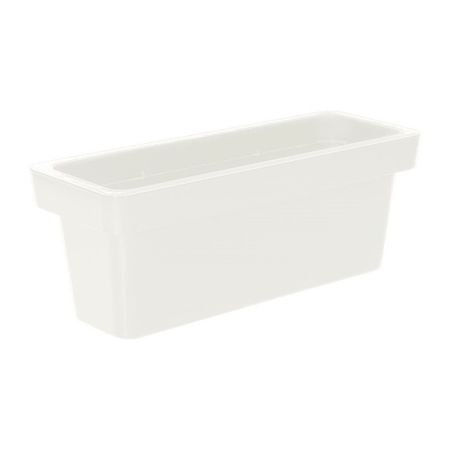 Кашпо декоративное Элластик-Пласт Loft 800х300х300 мм с дренажной вставкой 50 л белое