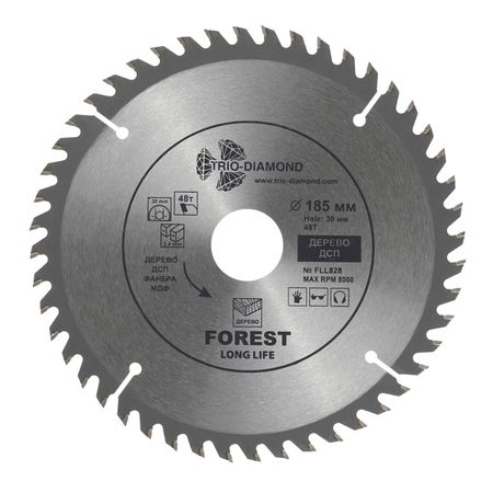 Диск пильный по дереву Trio-Diamond 185х30х1,6 мм 48 зубьев (FLL828)