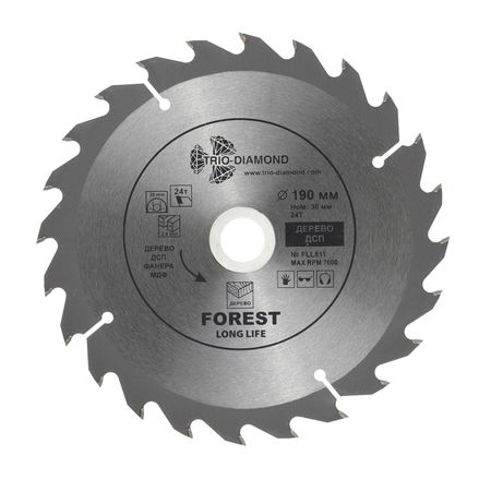 Диск пильный по дереву Trio-Diamond 190х30х1,6 мм 24 зуба (FLL811)