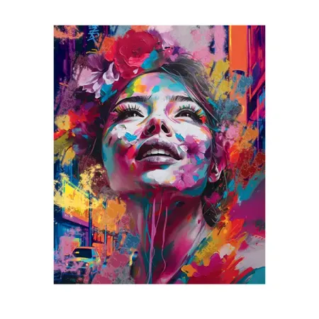 Картина на холсте Девушка в красках 40x50 см картина по номерам на картоне 28 5 38 см девушка с бабочками