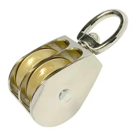 Блок двойной с вертлюгом и шкивом 2x50 мм сталь оцинкованная 1 шт.