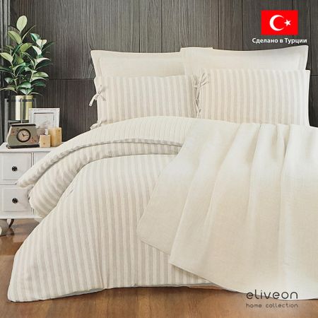 Комплект постельного белья Eliveon Евро хлопок/полиэстер серый