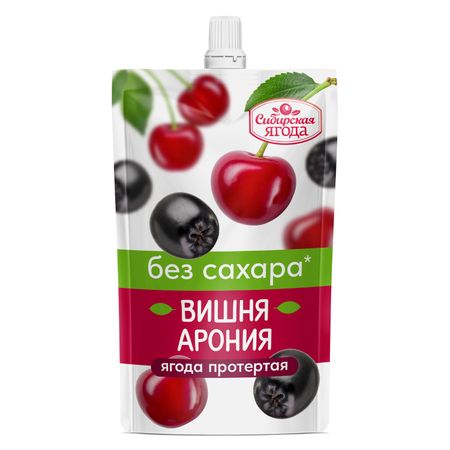 Вишня BioNergy вишня арония протёртая без сахара Сибирская ягода 250 г