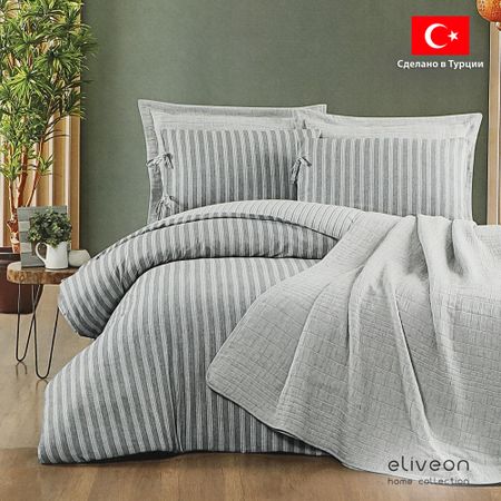 Комплект постельного белья Eliveon Евро хлопок/полиэстер черный