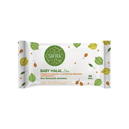 Детские влажные салфетки Safira облепиха и витамин Е 40 шт