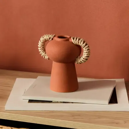 Ваза керамика оранжевая 13.6 см керамическая статуя будды майтрейи ounona оранжевая фиолетовая песочная керамика