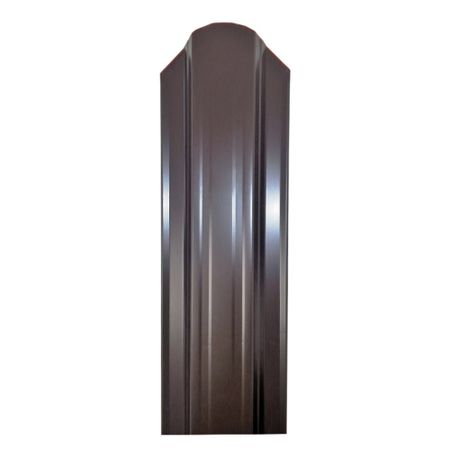 Евроштакетник двухсторонний П-образный 0,45 мм 118х2000 мм коричневый RAL 8017 фигурный срез