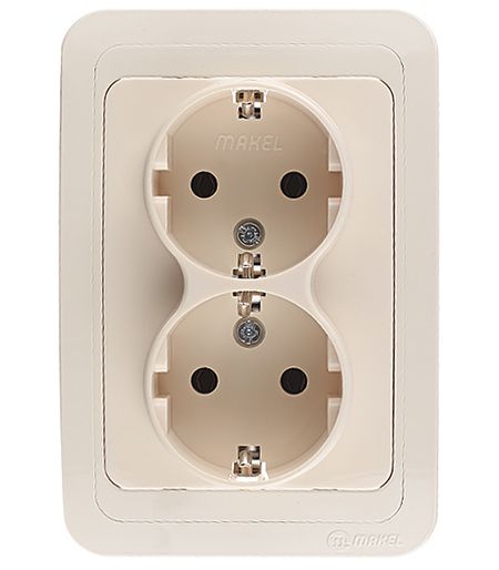 Розетка Makel Mimoza встраиваемая бежевая (25082)
