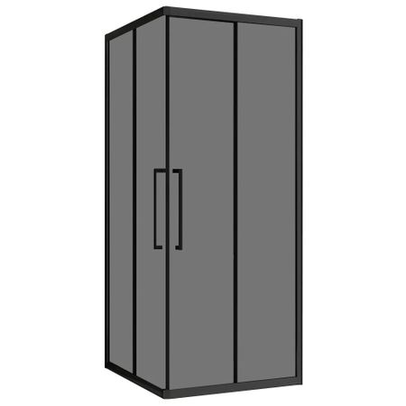 Душевой уголок Abber Schwarzer Diamant черный 80х80х195 см квадрат стекло тонированное 6 мм (AG02080BDTH)