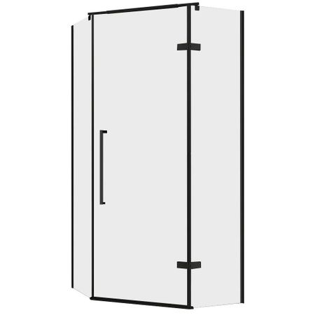 Душевой уголок Abber Ewiges Wasser черный 80х80х195 см пятиугольник стекло прозрачное 6 мм (AG05080B)