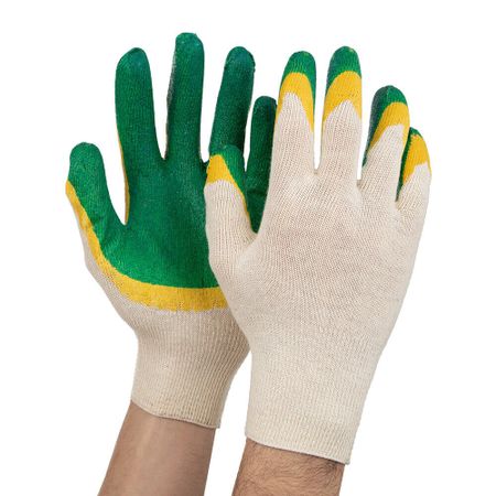 Перчатки х/б с двойным латексным обливом М