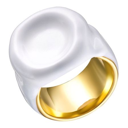 Кольцо UVI JEWELLERY Массивное кольцо с белой эмалью ивы белой коры экстракт с байкалином капс 30