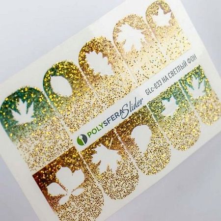 Слайдеры ПОЛИСФЕРА Слайдер дизайн для ногтей с глиттером Гламурный блеск 033