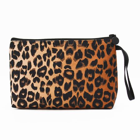 Косметичка ALISSIROSSI Косметичка женская большая дорожная из ткани леопардовая плиссированные затемняющие жалюзи из ткани