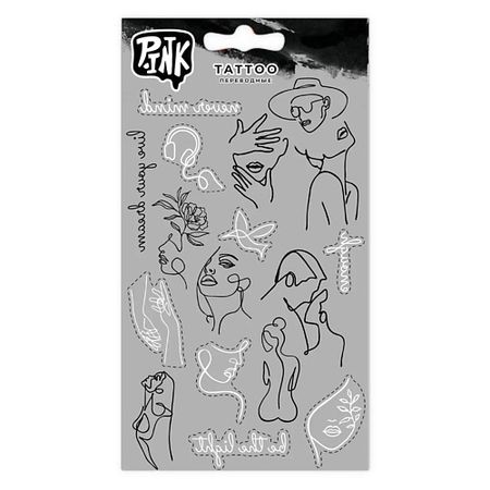 Тату P.INK Наклейки-тату переводные Силуэты татуировки переводные miss pinky 9 5x5 7