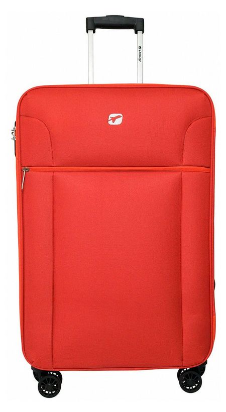 Чемодан мягкий Airport Glam красный 8 колес, р M