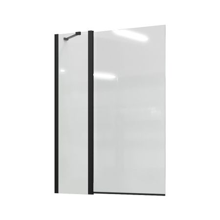 Шторка на ванну распашная 110х140х0,6 см профиль черный WasserKraft Berkel (48P02-110B)