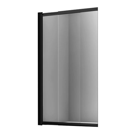 Шторка на ванну раздвижная 80х140х0,6 см профиль черный WasserKraft Dill (61S02-80)