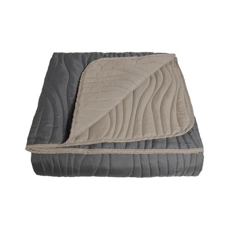 Покрывало 200х220 см Melissa Кора двустороннее стеганое графит/серо-коричневый (5091650 04)