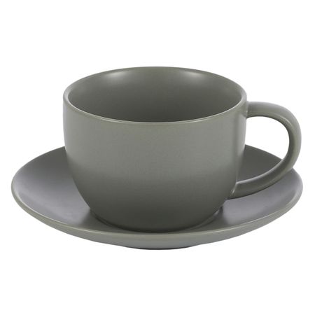Чайная пара Gipfel Gris чашка 230 мл, блюдце 15 см серый