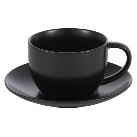 Чайная пара Gipfel Noir чашка 230 мл, блюдце 15 см черный