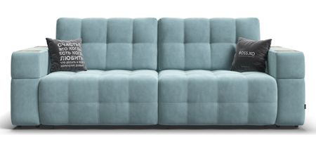 Диван BOSS.XO велюр Monolit аква / WOOD Snow