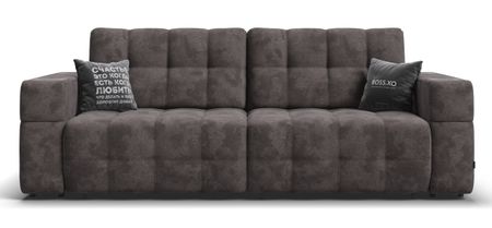 Диван BOSS.XO велюр Alkantara серый / WOOD Rock