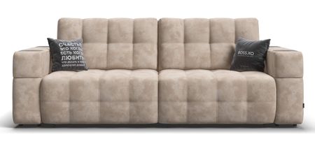 Диван BOSS.XO велюр Alkantara пепел / WOOD Rock