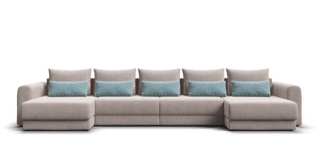 Модульный п-образный диван РИЧМОНД MODOOL Велюр Monolit латте