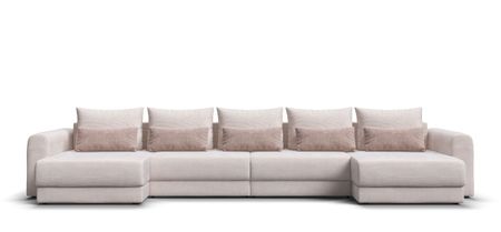 Модульный п-образный диван РИЧМОНД MODOOL Вельвет CORD бежевый