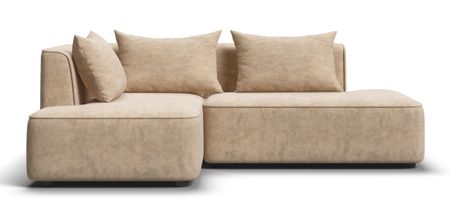 Угловой диван левый KING TWIN Велюр Роял шампань