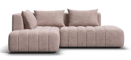 Угловой диван левый Босс Твин Велюр Royal пион