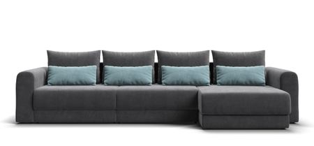 Модульный угловой диван РИЧМОНД MODOOL MAX Велюр Monolit серый