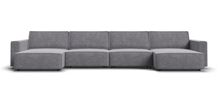 П-образный диван BOSS SOFT MODOOL Велюр Роял агат