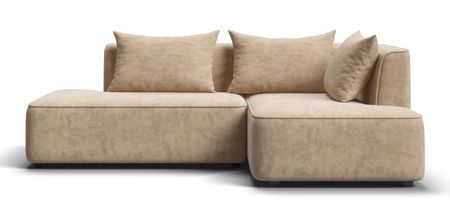 Угловой диван правый KING TWIN Велюр Роял шампань