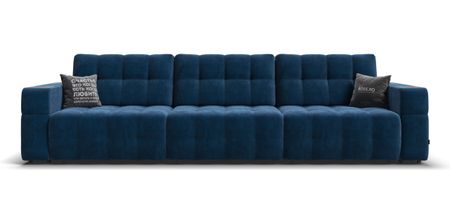 Диван BOSS.XO MAX велюр Monolit синий / WOOD Rock