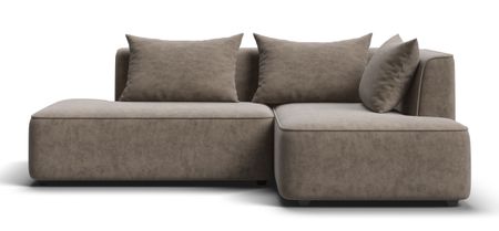 Угловой диван правый KING TWIN Велюр Роял тауп