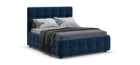Кровать Босс 140*200 Про велюр Monolit синяя