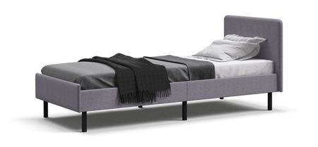 Кровать Уна мини рогожка Malmo платина, Чёрная