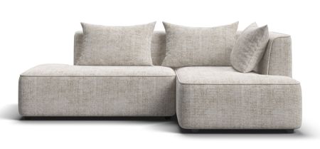 Угловой диван правый KING TWIN Шенилл IQ кварц