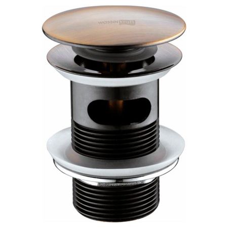 Донный клапан WasserKraft клик-клак 1 1/4 с переливом бронза (A046)