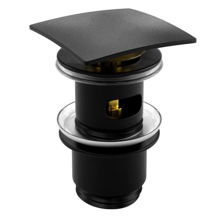 Донный клапан WasserKraft клик-клак 1 1/4 с переливом черный (A164)