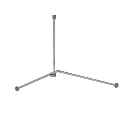 Карниз для ванной 90х90 см сборный Г-образный алюминий хром