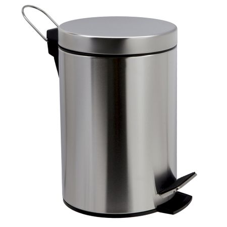 Ведро для мусора WasserKraft K-665 с крышкой 5 л металл никель с педалью