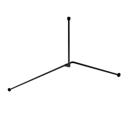 Карниз для ванной 180х90 см сборный Г-образный алюминий черный