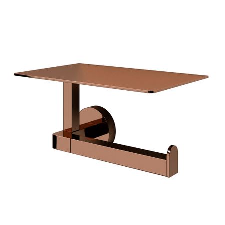 Держатель для туалетной бумаги WasserKraft с полкой металл золото (K-77725)