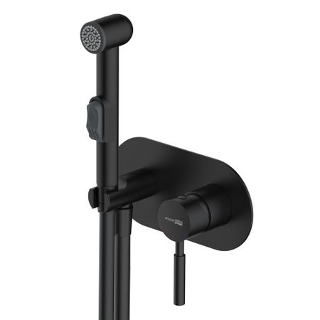 Смеситель с гигиеническим душем встраиваемый WasserKraft Gollach 3300 со скрытой частью в комплекте черный (3338)