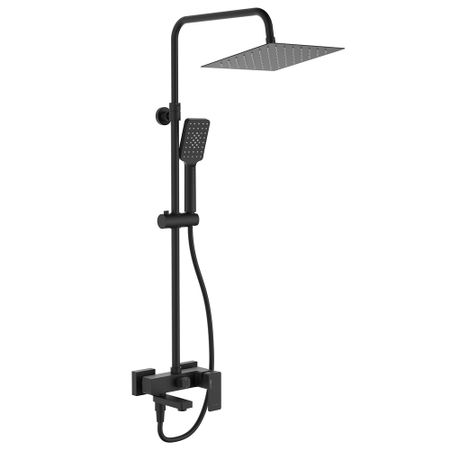 Душевая система WasserKraft Abens 2000 с верхним душем с лейкой со смесителем черная (A27701)