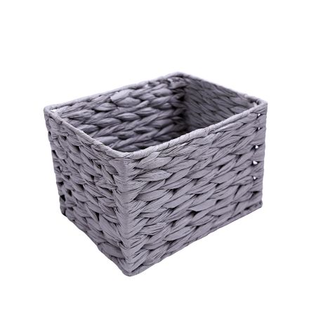 Корзина плетеная для хранения Колос 210х150х150 мм серая
